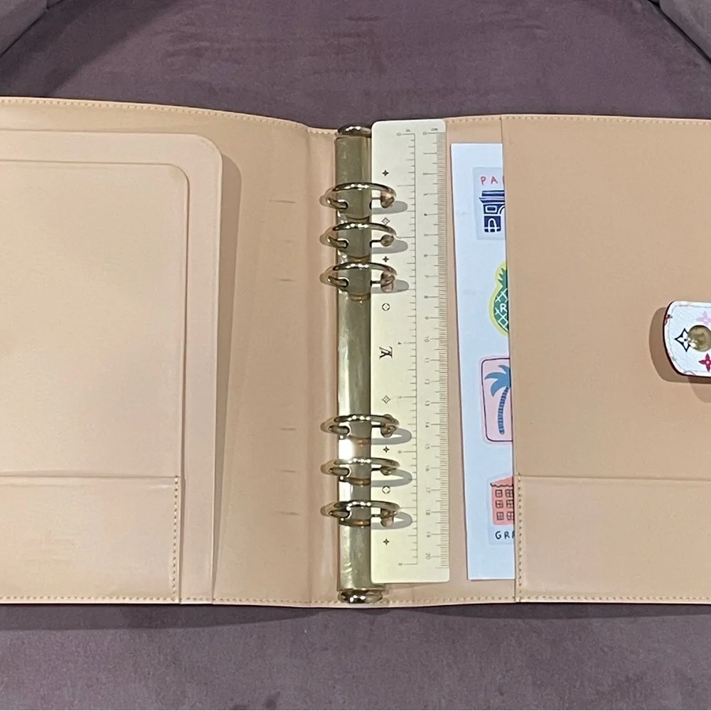 Rare Louis Vuitton White Multicolor Monogram GM Agenda Cover